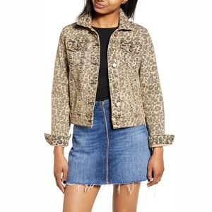 STS Blue Colbey Leopard Print Denim Jacket Sz XL